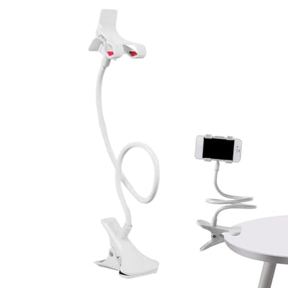 Gooseneck Phone Holder for Bed Flexible Lazy Arm Phone Mount - color: White