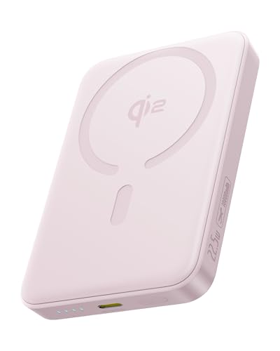Baseus for MagSafe Portable Charger, Qi2 Certified 15W Wireless Magnetic Power Bank 10000mAh with USB-C Cable 22.5W PD Charging, Battery Pack Compatible with iPhone 17/16/15/14/13 Pro/Pro Max Series - color: Pink