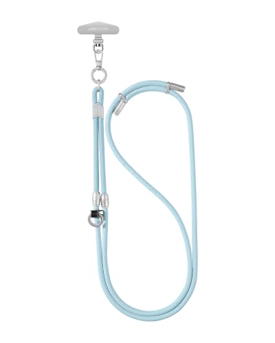LEEUDESIGN 3 in 1 Luxury Phone Lanyard, Adjustable Crossbody Neck Strap & Short Wrist Strap, Anti-Lost Anti-Theft Detachable Phone Chain, Versatile Shoulder Phone Sling for All Cell Phones (Sky-blue) - color: Sky-blue