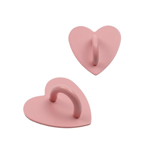12Pcs Phone Charm Hook Adhesive (Pink, Heart Shaped) - color: Pink