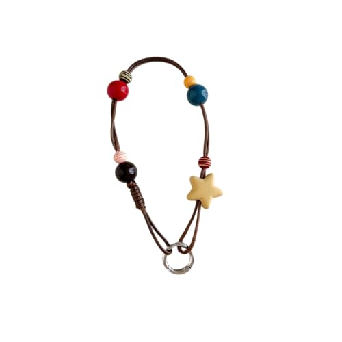 Bloomish Vintage Star Charm Wrist Strap Beaded Synthetic Fiber