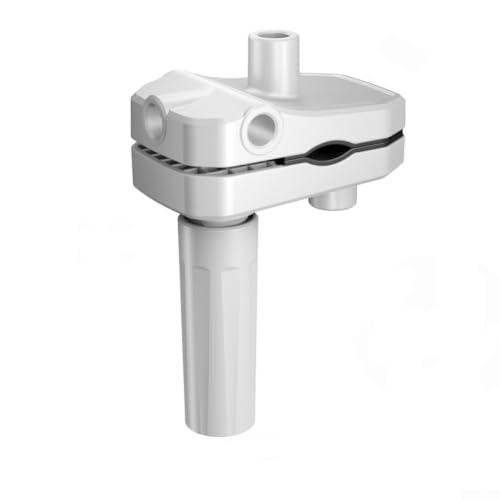 Bed Desk Clamp Mount Replacement for Gooseneck Phone Arms and Mic Holder 3 Inch Anti-Slip Base with 5 Hole Positions for Round Tube Cantilever Bracket Stable Desktop Bedside Stand Accessory(White) - color: White
