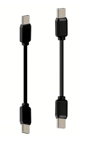 4-inch USB C-C Cables, 5 Pack, for iPhone17/16/15/iPad 10th Gen/iPad mini 6th, iPadAir 4th/5th, Galaxy S26/S25/S24/S23/S22/S21/S20/S10/S9/S8, Tablets, etc. (Black, 4-inch) - color: Black