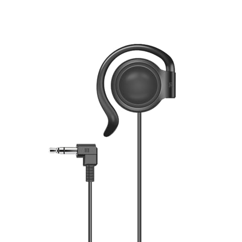 Single Ear Over-Ear Hook Earphone 3.5mm, Earbud Compatible with Tour Guide System, Interpretation Receivers, Keyboard Piano & TV Audio - Replacement Monitor Earpiece (No Mic)