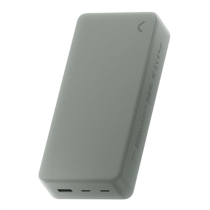Clemm Portable Charger 30000mAh, Power Bank for iPhone, Samsung, iPad & Laptops, 3 Ports (USB-A + 2× USB-C), Quick Charge & Power Delivery, Up to 6 Phone Charges or 1 Laptop Charge, Green