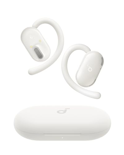 Soundcore V20i by Anker Open-Ear Headphones, Adjustable Ear Hooks,Ultra-Comfort,Snug Fit, Powerful Sound, Clear Calls, IP55, LED Lights, 36H Playtime, Bluetooth 5.4, Multipoint Connection (Renewed) - color: White