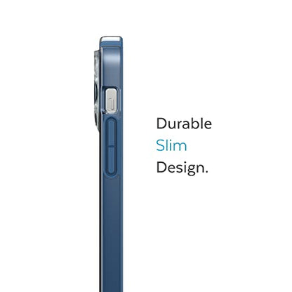 Speck iPhone 14 Pro Max Case - Drop Protection with Scratch Resistant Dual Layer Slim Phone Case for 6.7 Inch iPhones 14 Pro Max - Anti-Yellowing & Anti-Fade Case - Glass Navy/Winter Navy GemShell - color: Glass Navy/Winter Navy