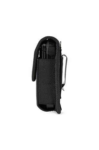 BELTRON Vertical Leather Case for CAT S22 Flip Phone/Sonim XP3 Plus/XP3 Plus 5G X320, Features: Heavy Duty Belt Loop, Metal Belt Clip & Dual Magnet Closure - color: Black Leather