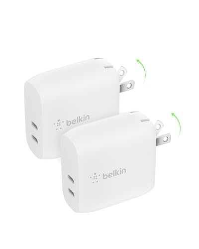 Belkin 40W Dual USB C Charger Block, 2 Pack, Fast Charging for Travel - style: 2-Pack