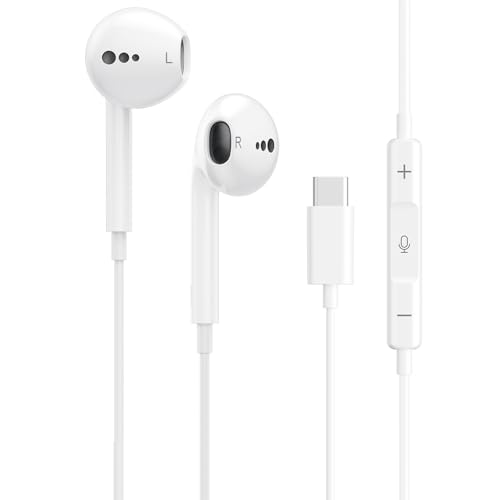 Wired Headphones USB C, Wired Earbuds for iPhone 17 16 15, Type C Earphones - size: 1 Pack