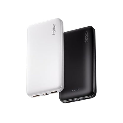 Miady 2-Pack Portable Charger, Slim 10000mAh Power Bank Travel Battery Pack - color: Black+White-1