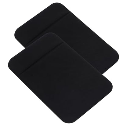 Toddmomy 2pcs Adhesive Phone Card Holder Wallet Credit Pouches Elastic Stretch Fabric Back Sleeve for Smartphones Black Cellphone Back Wallet Pocket
