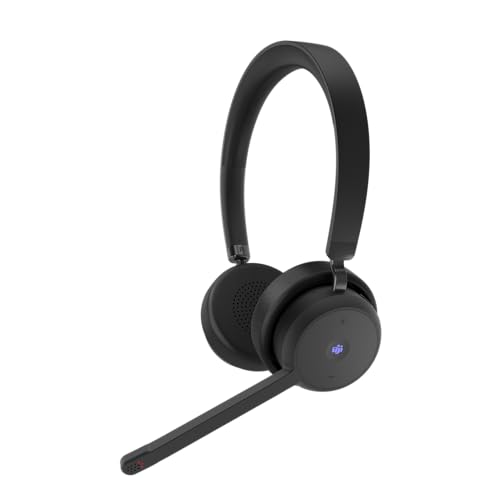 Lenovo Wireless VoIP Headset Teams Certified, Noise-Canceling Mic, Bluetooth 5.3 Multipoint, USB-A Receiver, 31-Hour Talk & 60-Hour Playback, Lightweight Over-Ear Design, Replaceable Earcups - style: Wireless - ENC (Teams)