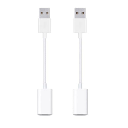 Fidioto USB Male to Lightning Female Audio Adapter Cable, USB to Lightning Adapter Converter Support Volume Control Mic Compatible with MacBook Computer PC Headphone,Earphones, Earbuds, and More - style: 2 Pack