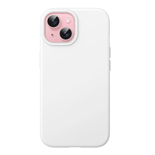 JETech Silicone Case for iPhone 15, White | Silky Soft Touch, Shockproof Protection, Scratch Resistant, Microfiber Lining - color: White, size: iPhone 15