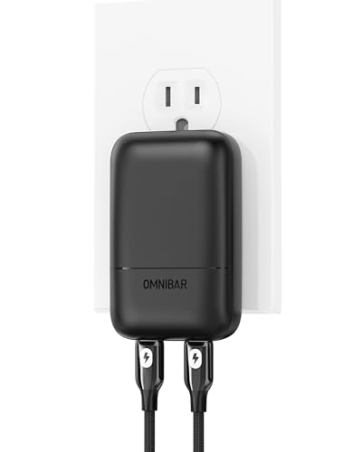 67W Slim Flat USB C Charger, 2-Port GaN PD 3.0 PPS Fast Charger - color: 67W Black
