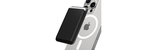 Sinjimoru Magnetic Card Wallet for MagSafe, Vegan Leather, Carbon Black - color: Carbon Black