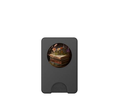 Librarian Flowery Book Lover Bookish Floral Aesthetic PopSockets PopWallet for MagSafe - style: Magnetic PopWallet