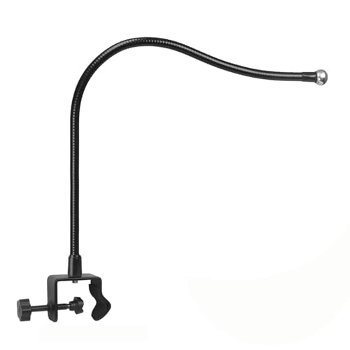 Adjustable Goosenecks Phone Holder Mount with Metal Clip Base 17.4mm Ball Head Flexible Mount for Smartphones Tablets Bedside Adjustable Phone Stand with Clamp