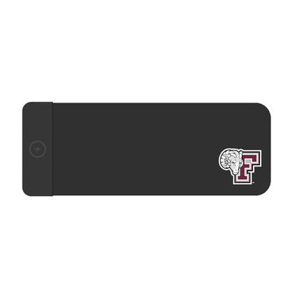 OTM Essentials Fordham University Classic Wireless Charging Cloth Desk Mat, Durable Office Supplies, Non-Slip Base, Quick Charging Wireless Desk Pad, Black - size: Classic- Charging, style: Fordham University