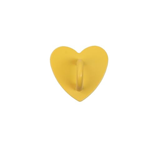 12Pcs Phone Charm Hook Adhesive (Heart Shaped, Yellow) - color: Yellow
