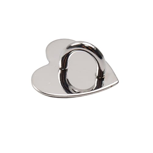 Phone Charm Hook Adhesive Phone Finger Grip Hook, Heart Shaped - color: Silver