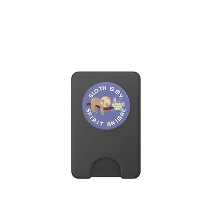 Sloth is my spirit animal cell phone grip holder sloth lover PopSockets PopWallet for MagSafe - style: Magnetic PopWallet