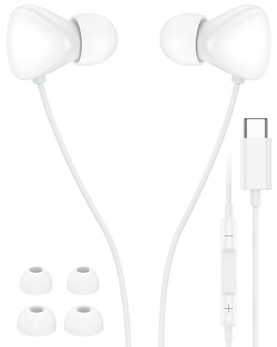 iPhone 17e 16 USB C Headphones Wired, Apple Air Max Earbuds Wired Earphones - color: White
