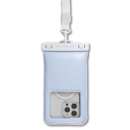 Sonix Waterproof Phone Pouch - Floating Phone Case Dry Bag w/Crossbody Lanyard - Beach Cruise Travel Essentials - Compatible w/All Devices, Touchscreen Friendly | Jelly Blue - color: Jelly Blue