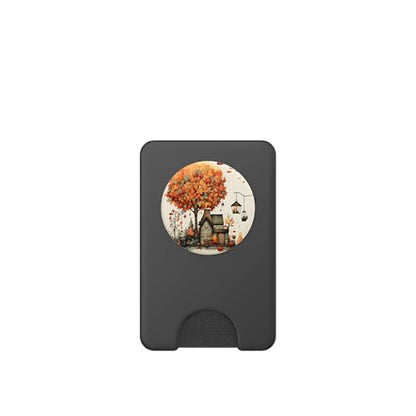 Fall Leaves Autumn Pumpkin Pattern Autumn Color Leaves PopSockets PopWallet for MagSafe - style: Magnetic PopWallet