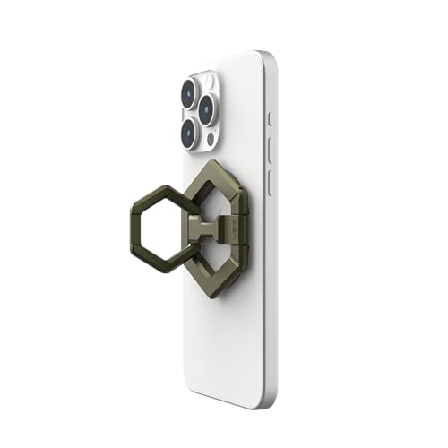 URBAN ARMOR GEAR UAG Magnetic Phone Ring Stand Compatible with MagSafe Magnet, Removable Metal Finger Ring Grip & 360 Rotation Adjustable Kickstand for iPhone 17, Galaxy S26, Olive Drab