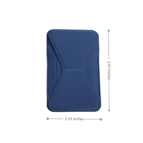 Magnetic Wallet for MagSafe with Stand, RFID Blocking, 2 Card Holder, Slim Leather, Compatible with iPhone 17 16 15 14 13 12 Series - color: Deep Blue small support