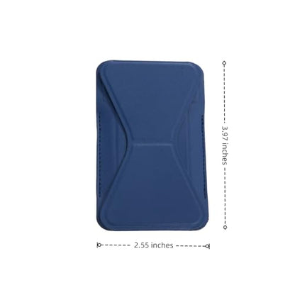 Magnetic Wallet for MagSafe with Stand, RFID Blocking, 2 Card Holder, Slim Leather, Compatible with iPhone 17 16 15 14 13 12 Series - color: Deep Blue small support
