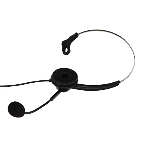 H360-3.5VA Single Sided Headset, Corded Monaural Headset with Noise Canceling Mic and Volume Control, Single Ear Headset for 3.5mm Jack Devices in Call Centers and