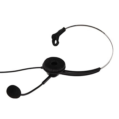 H360-3.5VA Single Sided Headset, Corded Monaural Headset with Noise Canceling Mic and Volume Control, Single Ear Headset for 3.5mm Jack Devices in Call Centers and