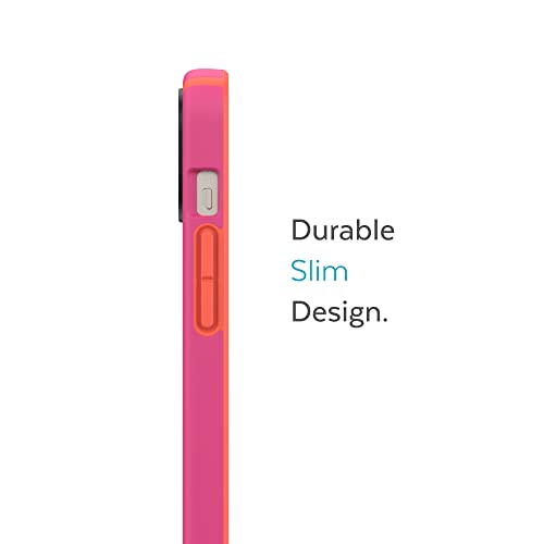 Speck iPhone 15 Plus & 14 Plus Case - Slim Phone Case with Drop Protection, Scratch Resistant with Soft Touch for 6.7 inch iPhone - Dual Layer Case, Digital Pink/Energy Red CandyShell Pro - color: Digital Pink/Energy Red