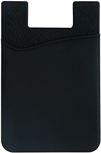 Adhesive Cell Phone Wallet for Back of Phone Case. Silicone Stick On Sleeve for iPhone, Android & Flat Surfaces, Great for Credit Cards, Business Card, Money & ID Card (Black 1 Pack) - color: Black 1 Pack