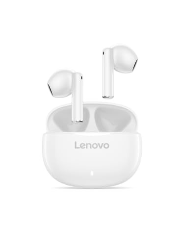 Lenovo E310 True Wireless Earbuds, Bluetooth 5.3 TWS Headphones with 13mm Drivers, AI Noise Reduction Mic, Up to 20H Battery with Case, USB-C Charging, IPX4 Water Resistant, Touch Control, White - color: White