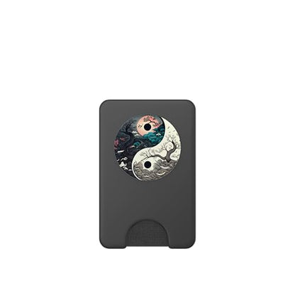 Yin Yang Day & Night Bonsai Cherry Blossom Sun Moon PopSockets PopWallet for MagSafe - style: Magnetic PopWallet
