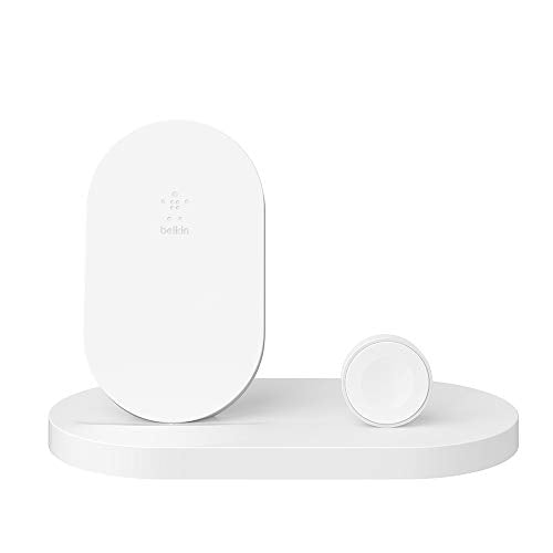 Belkin Boost Up Wireless Charging Dock for iPhone + Apple Watch + USB-A Port (Wireless Charger for iPhone XS, XS Max, XR, X, 8/8 Plus, Apple Watch 4, 3, 2, 1) - White