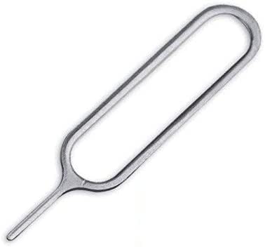 (10 Pack) iFlash Sim Card Tray Remover Eject Pin Key Tool for iPhone iPad Samsung Galaxy Smart Phone/Tablet and More (Silver)