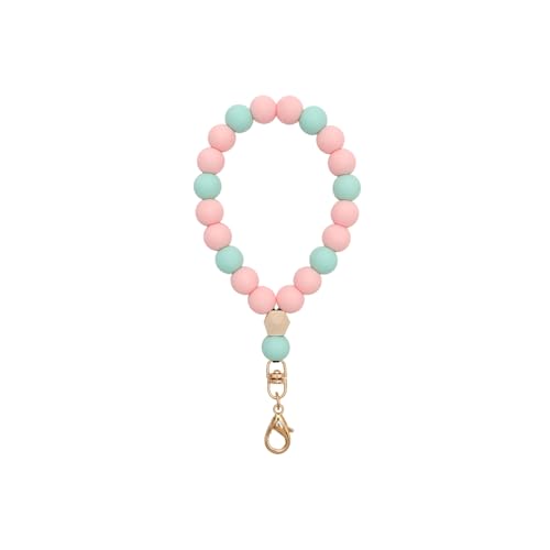 Bloomish Silicone Phone Wrist Strap with Cute Bear Charm - Anti-Loss Hand Strap Lanyard for iPhone & Android - Soft, Durable & Stylish Mobile Phone Accessory - color: Pink/Green