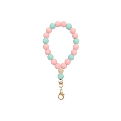 Bloomish Silicone Phone Wrist Strap with Cute Bear Charm - Anti-Loss Hand Strap Lanyard for iPhone & Android - Soft, Durable & Stylish Mobile Phone Accessory - color: Pink/Green