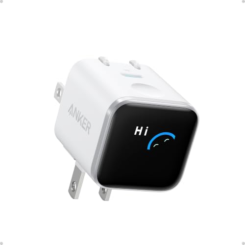 Anker Nano Smart Display Charger, 45W Max Fast Charger USB C - color: White