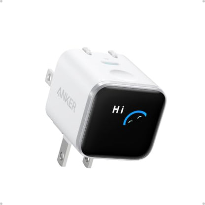 Anker Nano Smart Display Charger, 45W Max Fast Charger USB C - color: White