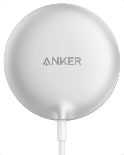 Anker MagSafe Charger Pad Compatible, MagGo iPhone 16 Wireless Charging Pad, Qi2 Certified 15W Wireless Charger for iPhone 16/16 Plus/16 Pro/16 Pro Max/15/14/13/12 Series (White, No Adapter)