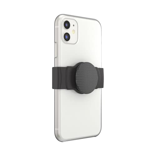 PopSockets Phone Grip Slide for Phones and Cases, Sliding Phone Grip with Expanding Kickstand - Black Knurled Texture