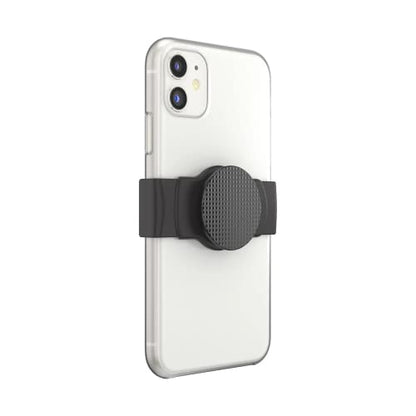 PopSockets Phone Grip Slide for Phones and Cases, Sliding Phone Grip with Expanding Kickstand - Black Knurled Texture