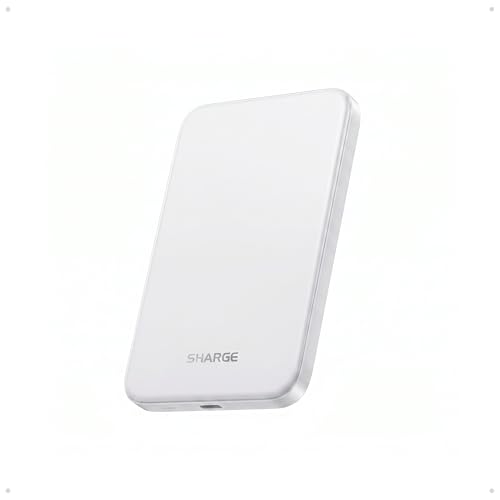 sharge for Magsafe Power Bank 5000mAh Ultra Slim Battery Pack - color: Silver