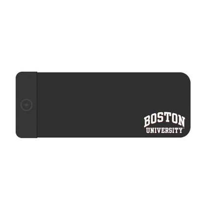OTM Essentials Boston University Classic Wireless Charging Cloth Desk Mat, Durable Office Supplies, Non-Slip Base, Quick Charging Wireless Desk Pad, Black - size: Classic- Charging, style: Boston University